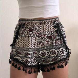 flowy patterned shorts